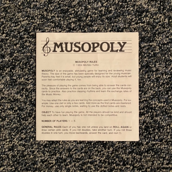 Vintage Music 19’s Musopoly board game by Michiko Yurko, 1984 edition - Picture 3 of 4